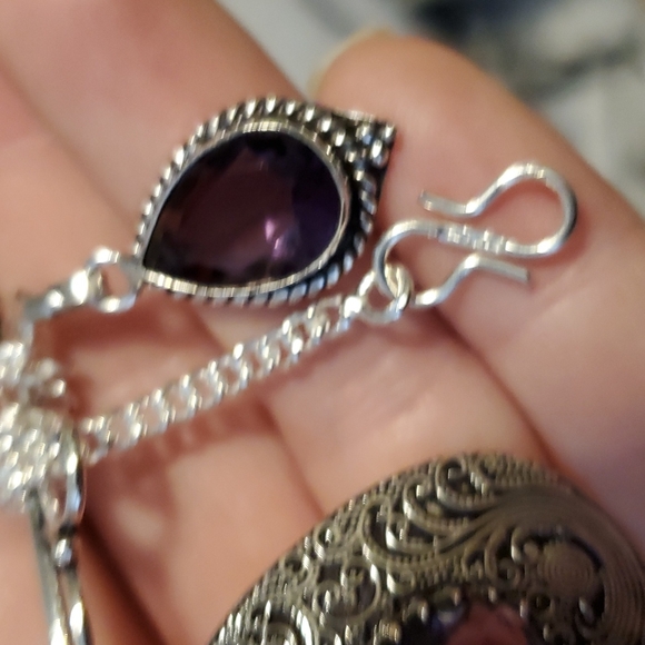 New Unique Amethyst Silver Necklace. - Picture 3 of 4